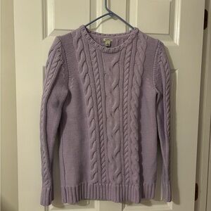 L.L. Bean Lilac Cable Knit Sweater